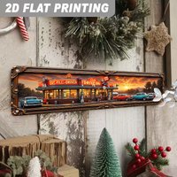 Retro American Diner 2D Flat Sign Classic Car Vintage Wall Art Decor for Restaurant Cafe Hotel Living Room Nostalgic Decoration.