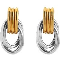 PONYKISS 925 Sterling Silver 18K Gold Distorted Geometric Stud Earrings for Women Trendy Fine Jewelry Minimalist Accessories