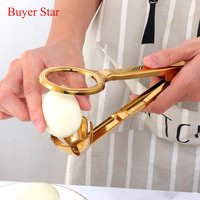 1PC Stainless Steel Creative Gold Egg Cutter Household Cooked Eggs Tool Separater Fancy Egg Splitter Kitchen Mold Slicer Gadgets