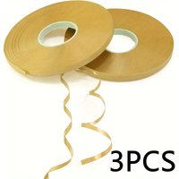 3Roll gold Curly Balloon Ribbon,Wide5mm,Each roll is long393.7Inch——Christmas Decoration、Holiday Wedding,Elegant metallic sheen,