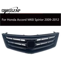 CrossZap For Honda Accord MK8 Spirior 2009 10 11 2012 Bright black carbon fibre Front CAR Grills Racing replacement Car styling