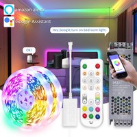 5M 10M 15M 20M RGBIC Led Strip Light 24V Addressable 5050 60LEDs/m WS2811 RGB IC Ribbon Rope Alexa Wifi App RF Control Lamp