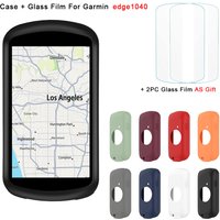 Gehärtete Glasfolie + Silikonhülle für Garmin Edge 1040, Fahrradcomputer, Stoppuhr, Displayschutzfolie