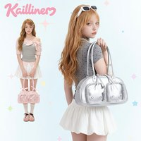 New Harajuku Bow Pillow Shoulder Bags Y2K Fashionable Bowling Ita Bag Crossbody New Ballet-style Woman Bags Handbags Fashion
