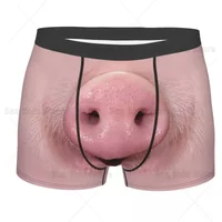 Custom Cool Funny Pig Face Nose Boxers Shorts Panties Men's Underpants Breathable Animal Piggy Lover Briefs Underwear