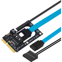 Mini SATA to SATA Converter with 7pin SATA3.0 Extension 5V Power Supply Cable mSATA to SATA Riser Board Adapter for 2.5" SSD HDD