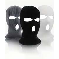 AliExpress cycle zone 1PCS Winter Knit Cap Warm Soft 3 Holes Full Face Mask Ski Hat Hood Motorcycle Helmet Hat Windproof Knitted Scarf Women Men Caps