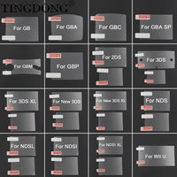 1Set Top Bottom HD Clear Protective Film For GB GBA GBC GBM GBP 2DS 3DS XL NEW 3DS XL NDS NDSL NDSI XL WII U Sreen Protector