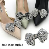 1PC Shiny Bows Shoes Decoration Clips Wedding Shoes High Heel Rhinestone Charm Buckle Clips Detachable Bride Shoes Accessories
