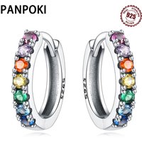 925 Sterling Silver Rainbow Series Earring Jewelry Versatile Hoop Earrings For Women Jewelry Fine Birthday Party Gifts