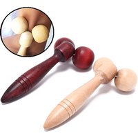 1pc Wooden Ball Roller Massager Tool Reflexology Hand Face Body Relax Random Color Massage Care Accessories