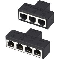 3 Way/4Way RJ11 6P6C Telephone Jacks Splitters Adapter Port for Home and Office Use Strong Anti-Interference Ability