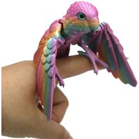3D Printed Parrot Figure Model Moveable Joints Parrot Statue Bird with Wings Home Decor Autism ADHD Fun Toys Small Gifts