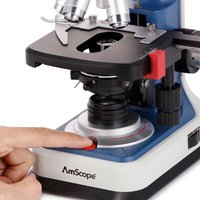 AmScope 40X-2500X Student Binocular Compound Microscope with USB-C Rechargeable