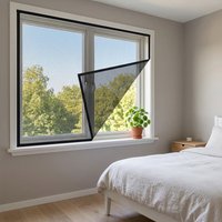 Self-Adhesive Black PP Nano Window Screen Mesh Anti-Mosquito Net Easy Install No Drill for Home