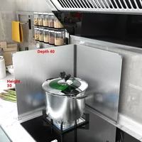 Stainless Steel Oil Baffle for Kitchen High-Temperature Resistant Thickened Heat Insulation Plate Easy Clean Gas Stove Accessory