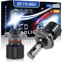 BEVINSEE Ampoule LED H4 H7 H11 50W 6000LM H1 H3 LED Bulb 9004 9007 9008 Hi/Low Beam 9005 HB3 9006 HB4 880 881 LED Fog Lights 12V