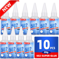 LOOLIFL 10PCS Liquid Super Glue Wood Rubber Metal Glass Cyanoacrylate Adhesive Stationery Store 502 Instant Strong Glue