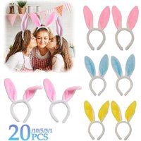 1-20PCS Pink Rabbit Ear Headbands Cute Plush Bunny Ears Hairband Easter Decorat Costume Party Cosplay Hair Hoop Hair Accessories