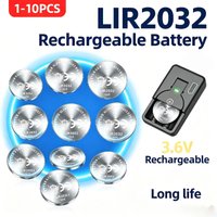LIR2032 3.6V Rechargeable Lithium Button Coin Battery 1-10PCS Universal For Car Key Remote Keyless Fob Electronic Device