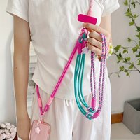 1pc Two-Tone Long Crossbody Phone Lanyard with Star Charm, Dym-Theft Color-Block Universal Lanyard, Lanyard for Cameras or Bags