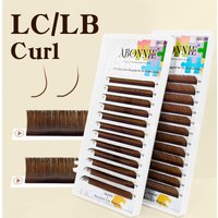 ABONNIE Cocoa Brown Przedłużane Rzęsy LC LB M L Curl Mink Pojedyncze Rzęsy Wysokiej Jakości Brązowe Rzęsy Naturalne Koreańskie Rzęsy