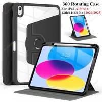 360 Rotation Case for iPad A19 12th 2026 A16 11th 10th 10.9 Air11 13 M2 M3 M4 M5 Pro11 12.9 13'' 10.2 7 8 9th with Pencil Holder