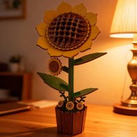 3D Wooden Puzzles For Adults Diy Wooden Flower Puzzle Crafts Kits For Adults Home Decor For Women Gift -Sunflower