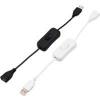1-6pcs USB Cable with On/Off Switch, Male to Female USB Extension Inline Rocker Switch for Driving Recorder, LED Desk Lamp Fan