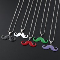 Vintage Fashion Long Mustache Necklace For Women Men Stainless Steel Hiphop Party Various Colors Chain Jewelry Daily Wear Gifts