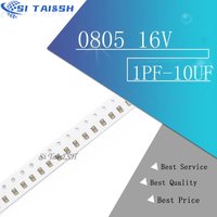 100PCS 0805 16V smd ceramic 1PF-10UF 20PF 220PF 330PF 680PF 4.7NF 22NF 33NF 10NF 220NF 1UF 2.2UF 4.7UF 10UF capacitors