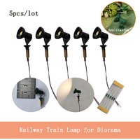 5pcs HO 1:87 12V Miniature Lamps Railway Train Spotlight Model DIY Model Making Architecture Building Layout for Diorama