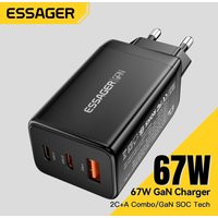 Essager 67W GaN USB Type C Charger PPS 65W Fast Charge For Samsung QC 4.0 PD 3.0 iPhone 17 16 15 Pro Huawei Phone Laptop Chagers