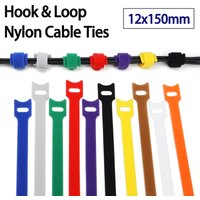 50/100pcs T-Type 12x150mm Hook & Loop Nylon Cable Ties Tape Reusable Fastener Adjustable Wire Management Cable Organizer