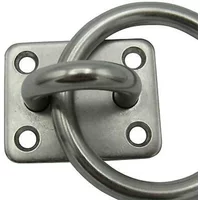 Stainless Steel Universal Eye Plate with Ring for Boat Cabin Deck Accessories Marine Hardware Fittings Rust Proof Stable