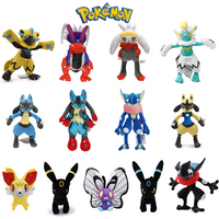 Pokemon Plush Dolls Butterfree Greninja Zeraora Umbreon Lucario Fennekin Stuffed Toy Cartoon Anime Kids Gift