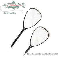 Lightweight Carbon Fiber Silicone Trout Net No Damage to Fish No Entanglement Easy to Carry Outdoor Fishing Gear