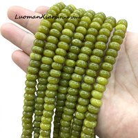 10x6MM Abacus Natural Stone AA Taiwan Green Jade Rondelle Loose Spacer Beads for Jewelry Making DIY Bracelet Charms Accessories