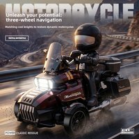 1:43 Full Proportional RC Drift Motorcycle, Mini Three-Wheel Racing Bike Stunt Vehicle Toy for Boys Collectible Gift