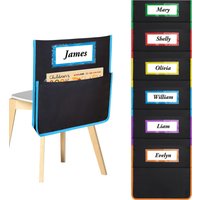 School Seat Chair Storage Pocket Chairback Buddy Organizer Pockets with Label Slot Multiple Pockets for School Home Classroom