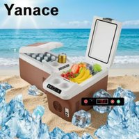 Yanace 15L Portable Car Refrigerator Dual Zone Mini Fridge Freezer for Camping Travel Electric Cooler Box Outdoor Use
