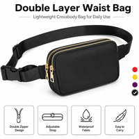 Outdoor Double Zipper Waist Bag Hiking Crossbody Travel Fanny Pack Adjustable Waterproof Small Bag