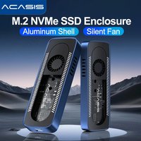 ACASIS 10Gbps M.2 NVME SSD Enclosure Case Built-in Cooling Fan Type-C M2 PCIE NVME SSD Box For 2230 2242 2260 2280 NVME SSD Case