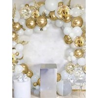 30Pcs 12 Inch White And Golden Balloons Pearl White Balloons Golden Confetti Balloons For Birthday Weddings Anniversary Party