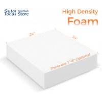 Sutailocus 24x24in High Density Foam Pad 1-6in Thick 50D Foam For Replacing Saggy Sofa Pad Couch Patio Furniture Cushion Filling