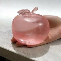 Squishy Green Apple Stress Ball Pink Soft Fidget Sensory Toy for Kids and Adults Anxiety Relief, Sensory Play, Desk Decoration
