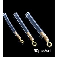 50Pcs High Quality New 3 Size Silicone Fishing Gear Bobber Copper Drift Fishing Floats Block Rotation