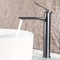 Modern Zinc Alloy Bathroom Sink with Hot & Cold Water Control, Long Spout, Valve Core & Single Hole Installation