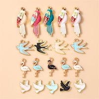 10pcs Cartoon Animal Charms Enamel Bird Pigeon Charms Pendants for Jewelry Making Necklaces Earrings Bracelets DIY Crafts Supply