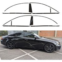 Glänzend Schwarzer Chrom-Entfernungs-Aufkleber für Mercedes Benz CLS W219 C219 2004-2010 Auto-Fenster Außenverkleidung